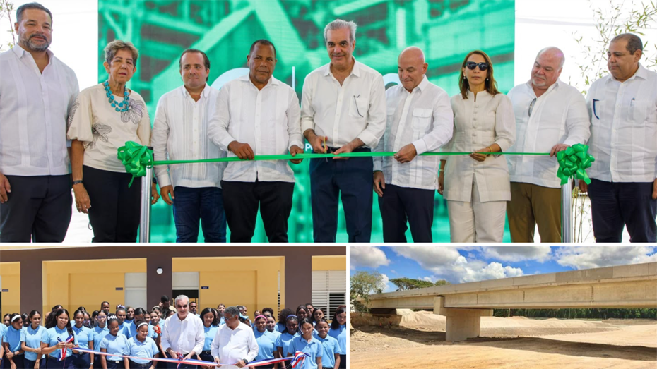Abinader encabeza inauguración del puente de Camú, escuelas y planta de valorización de residuos en Puerto Plata